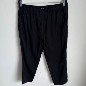 Madewell Black Pull on Elastic Waist Drawstring Jogger Pants, Size Large